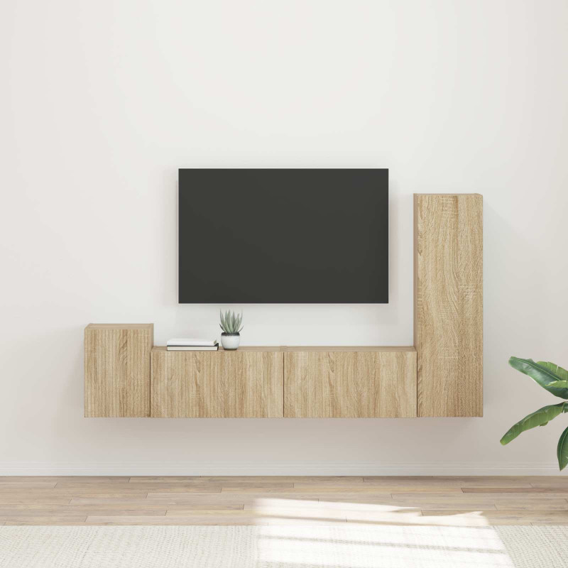 Zestaw szafek RTV 4 pcs Dąb Sonoma Materiał drewnopochodny