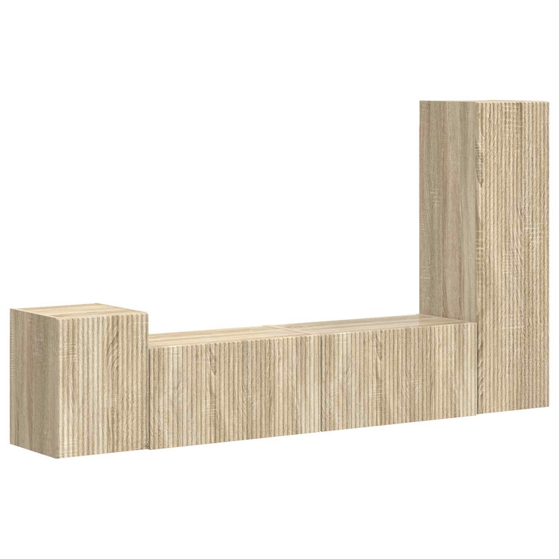 Zestaw szafek RTV 4 pcs Dąb Sonoma Materiał drewnopochodny
