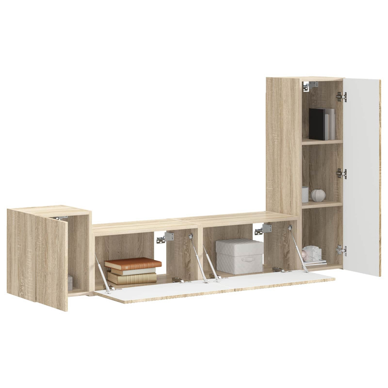Zestaw szafek RTV 4 pcs Dąb Sonoma Materiał drewnopochodny