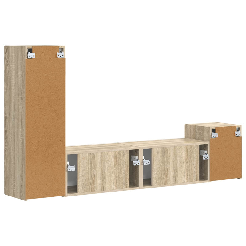 Zestaw szafek RTV 4 pcs Dąb Sonoma Materiał drewnopochodny