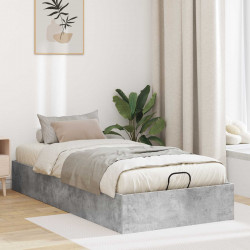 Łóżko otomanowe Betonowy Szary 100 x 200 cm Drewno inżynieryjne