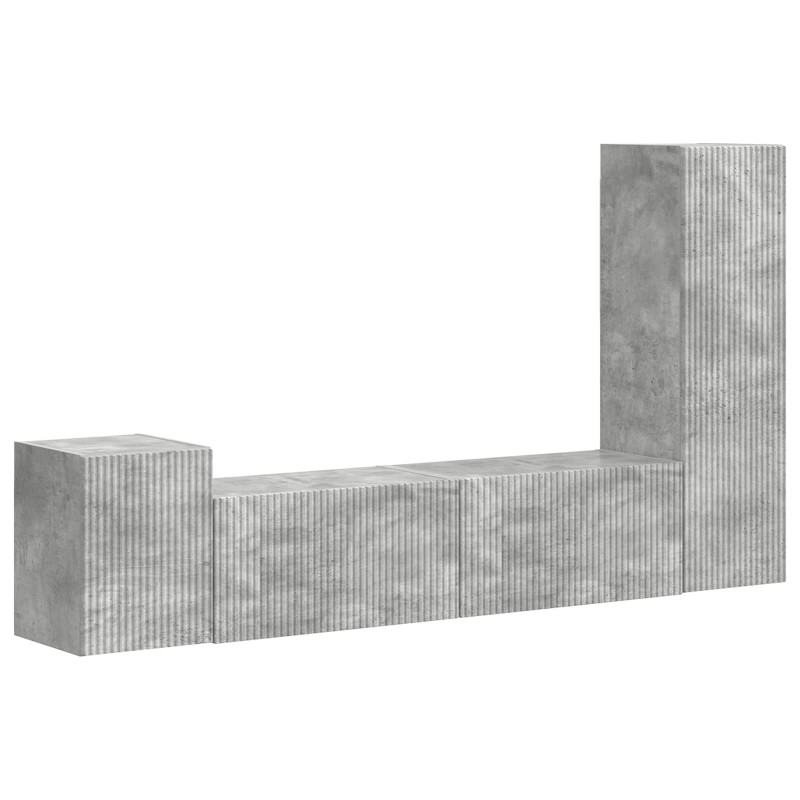 Zestaw szafek RTV 4 pcs Betonowy szary Materiał drewnopochodny