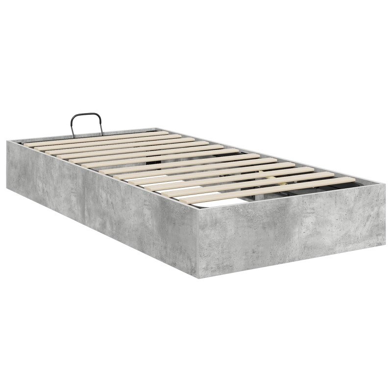 Łóżko otomanowe Betonowy Szary 90 x 200 cm Drewno inżynieryjne