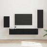 Zestaw szafek RTV 4 pcs Czarny Materiał drewnopochodny