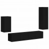 Zestaw szafek RTV 4 pcs Czarny Materiał drewnopochodny