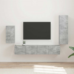 Zestaw szafek RTV 4 pcs Betonowy szary Materiał drewnopochodny