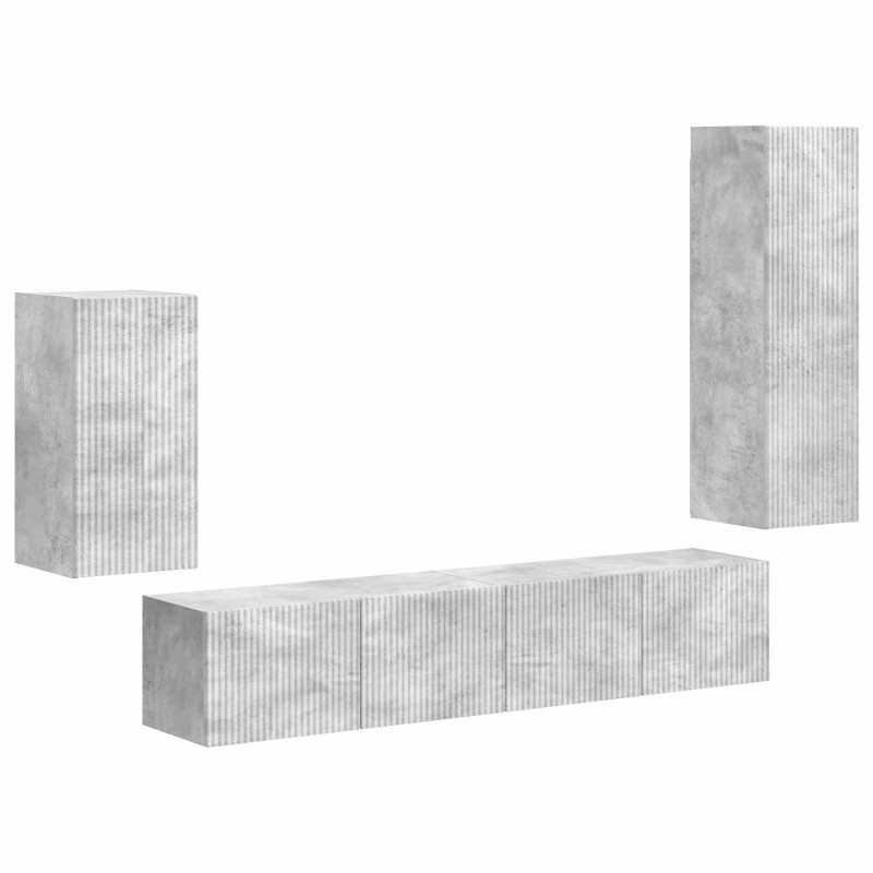 Zestaw szafek RTV 4 pcs Betonowy szary Materiał drewnopochodny