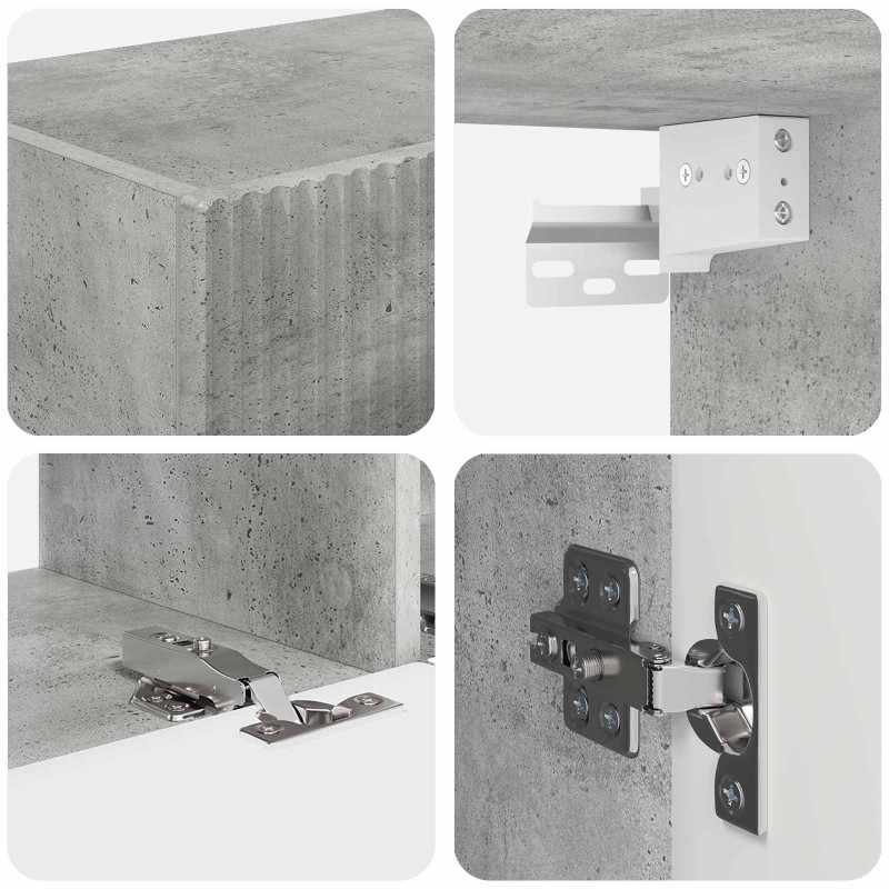 Zestaw szafek RTV 4 pcs Betonowy szary Materiał drewnopochodny
