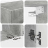 Zestaw szafek RTV 4 pcs Betonowy szary Materiał drewnopochodny