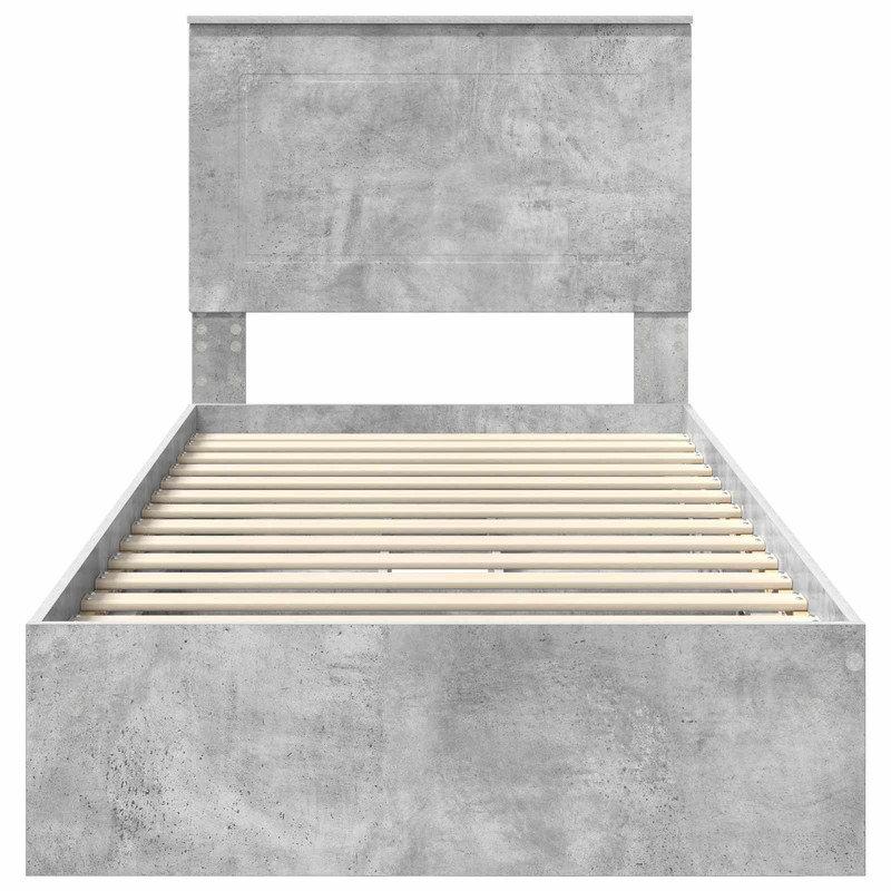 Łóżko z miejscem do przechowywania Betonowy szary 75 x 190 cm