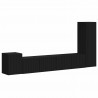 Zestaw szafek RTV 3 pcs Czarny Materiał drewnopochodny