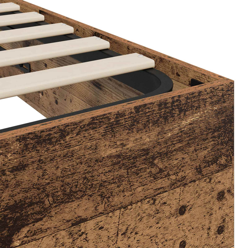 Łóżko otomanowe Stare drewno 193 x 140 x 25 cm