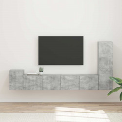 Zestaw szafek RTV 3 pcs Betonowy szary Materiał drewnopochodny