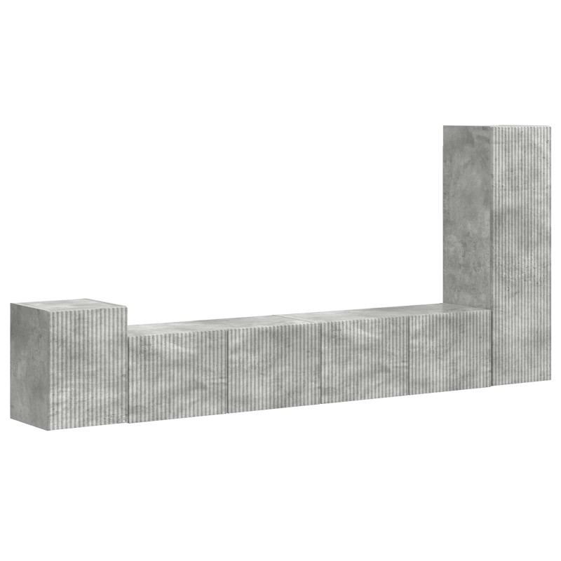 Zestaw szafek RTV 3 pcs Betonowy szary Materiał drewnopochodny