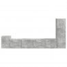 Zestaw szafek RTV 3 pcs Betonowy szary Materiał drewnopochodny