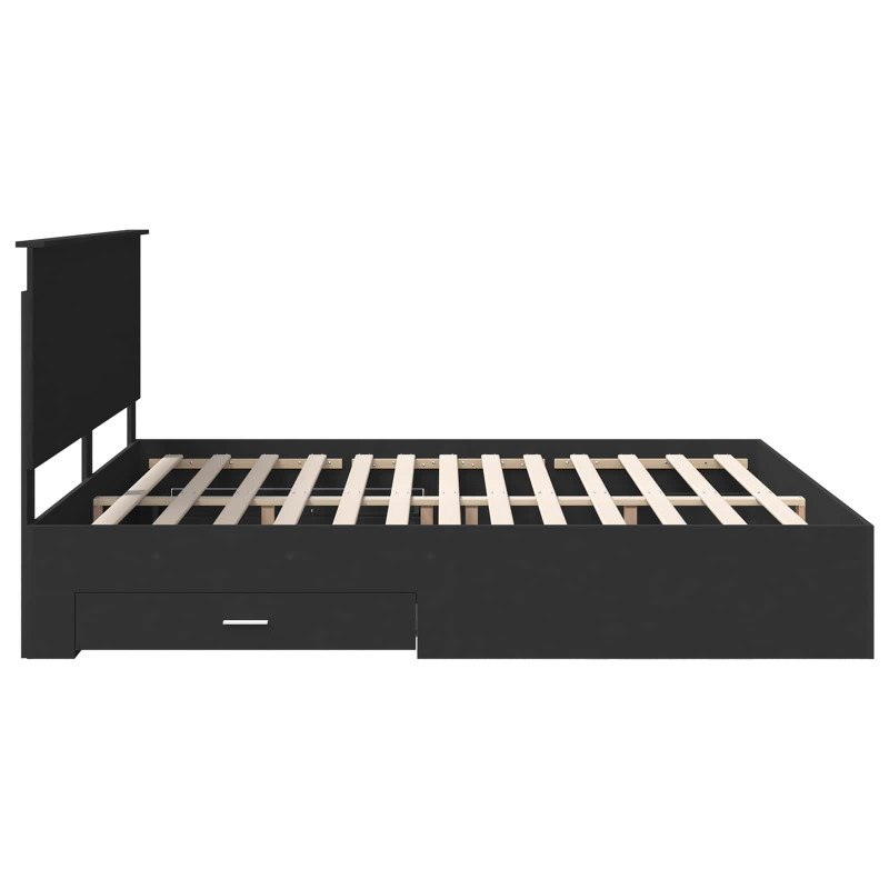 Ramka łóżka Z zagłówkiem Czarny i Srebrny 200 x 200 cm