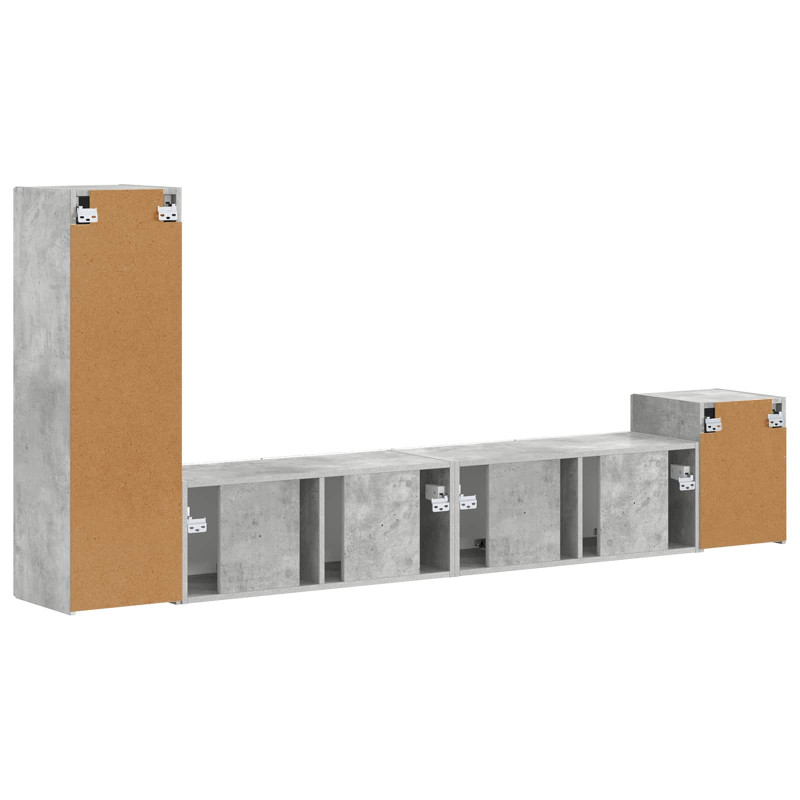 Zestaw szafek RTV 3 pcs Betonowy szary Materiał drewnopochodny