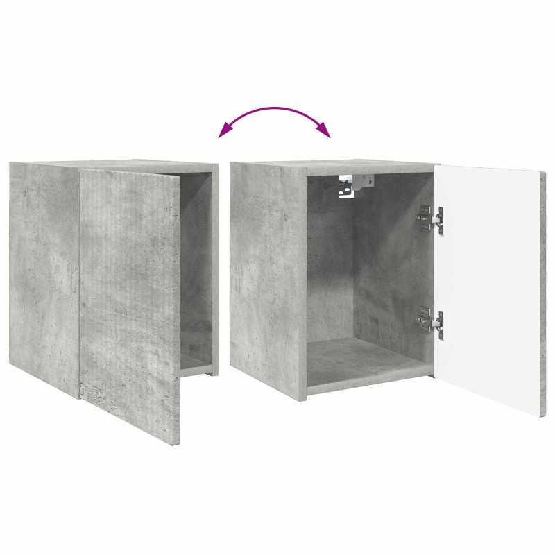 Zestaw szafek RTV 3 pcs Betonowy szary Materiał drewnopochodny