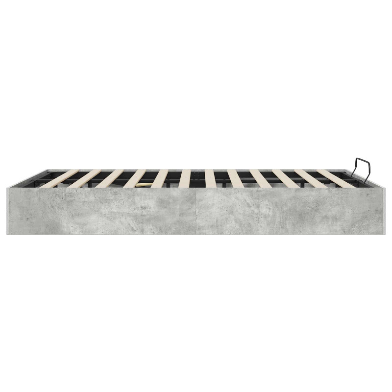Łóżko otomanowe Betonowy Szary 135 x 190 cm Drewno inżynieryjne