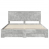 Ramka łóżka Betonowy szary 200 x 200 cm Materiał drewnopochodny