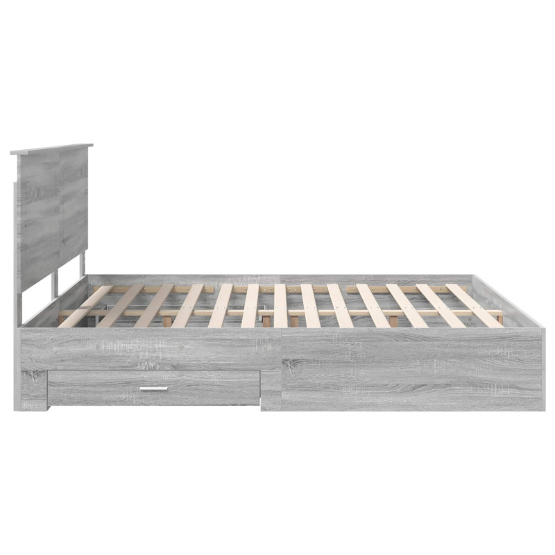 Ramka łóżka Szary Sonoma 200 x 200 cm Materiał drewnopochodny