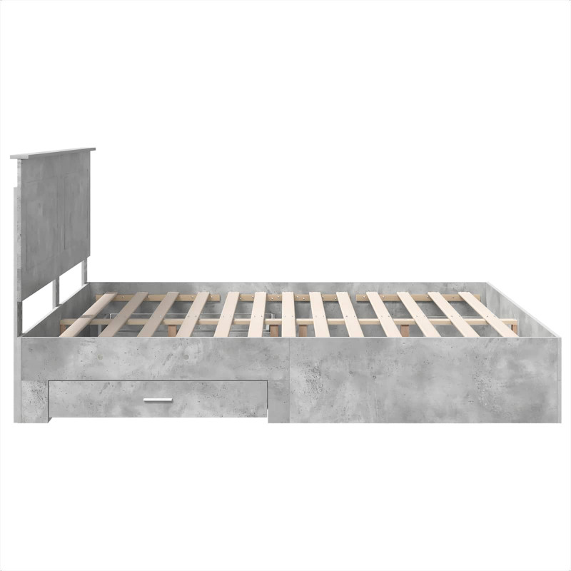 Ramka łóżka Betonowy szary 180 x 200 cm Materiał drewnopochodny