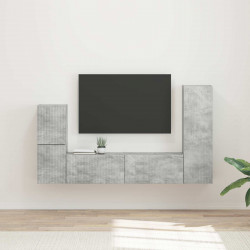 Zestaw szafek RTV 4 pcs Betonowy szary Materiał drewnopochodny