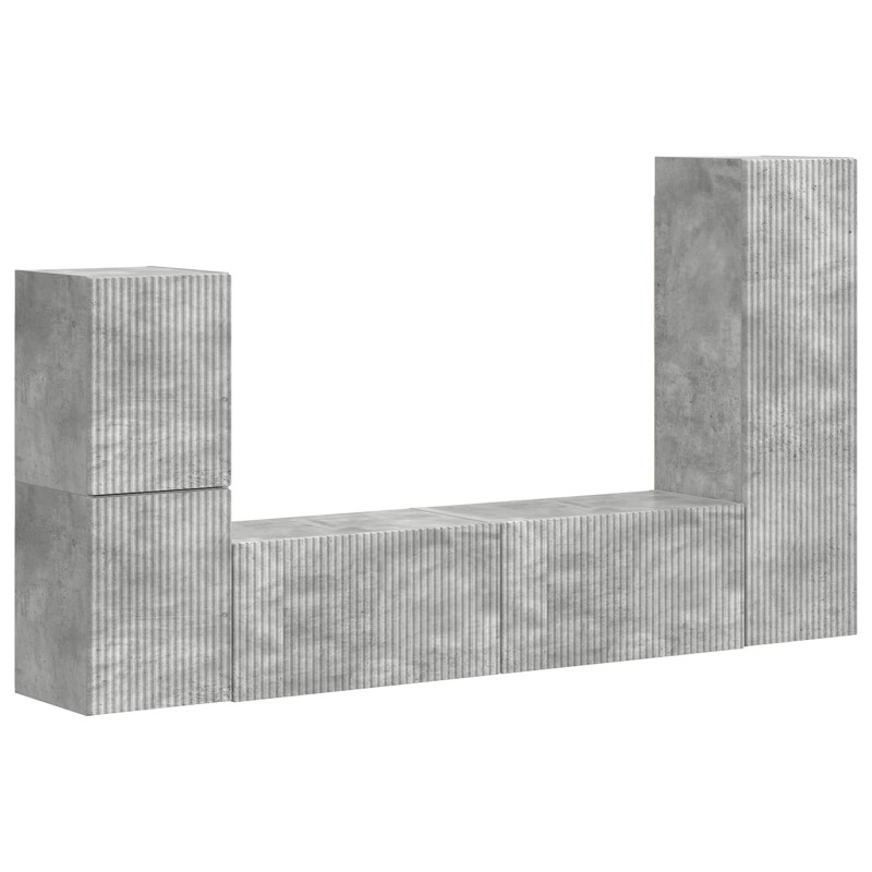 Zestaw szafek RTV 4 pcs Betonowy szary Materiał drewnopochodny
