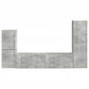 Zestaw szafek RTV 4 pcs Betonowy szary Materiał drewnopochodny