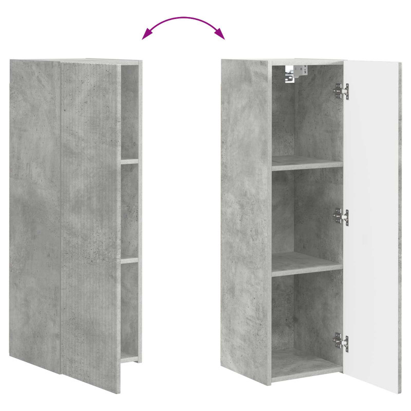 Zestaw szafek RTV 4 pcs Betonowy szary Materiał drewnopochodny