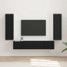 Zestaw szafek RTV 4 pcs Czarny Materiał drewnopochodny
