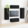 Zestaw szafek RTV 4 pcs Czarny Materiał drewnopochodny