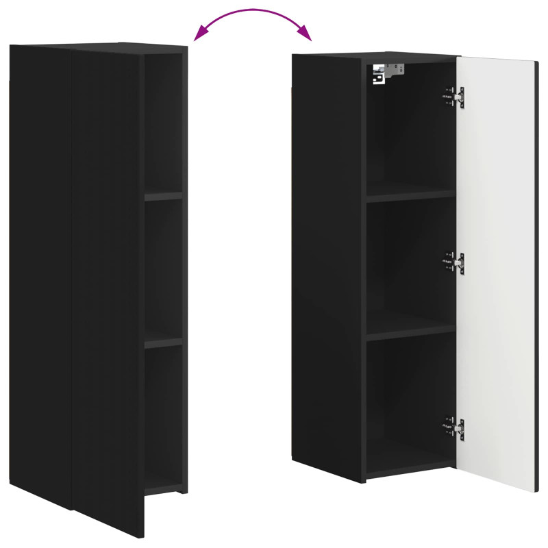 Zestaw szafek RTV 4 pcs Czarny Materiał drewnopochodny
