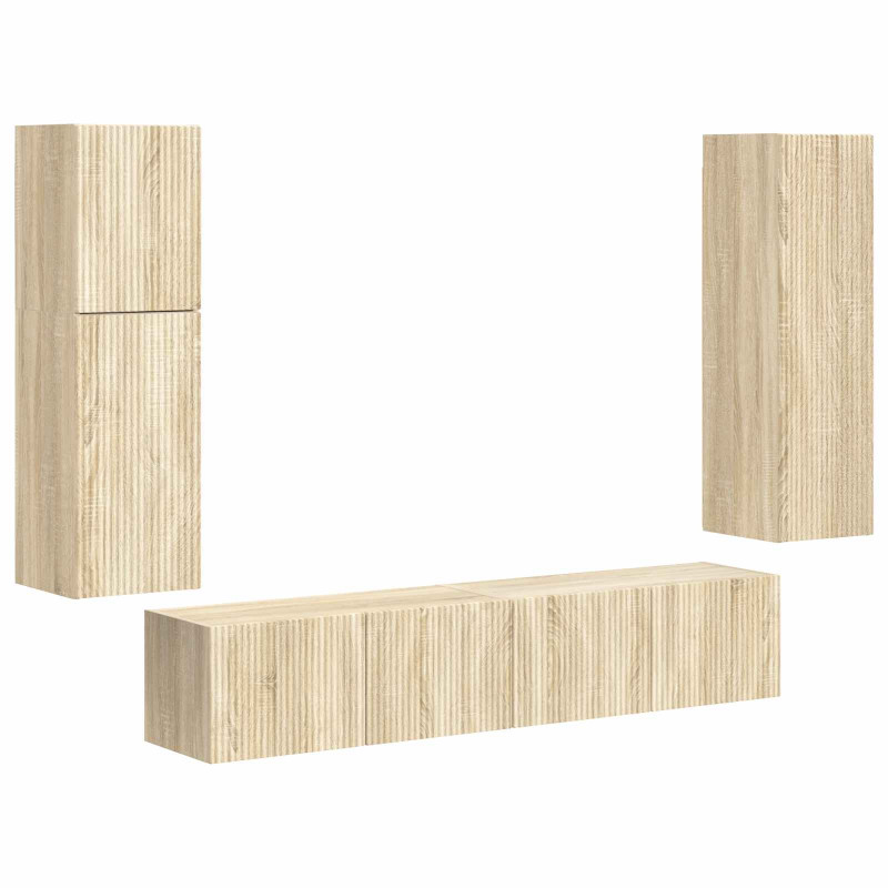 Zestaw szafek RTV 4 pcs Dąb Sonoma Materiał drewnopochodny