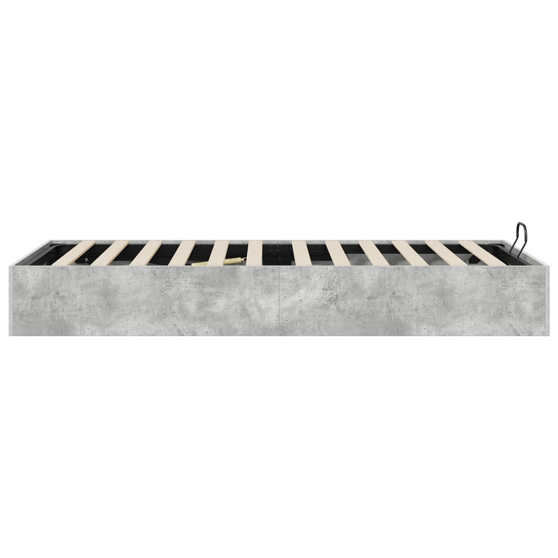 Łóżko otomanowe z przechowywaniem Betonowy Szary 75,5 x 190 cm