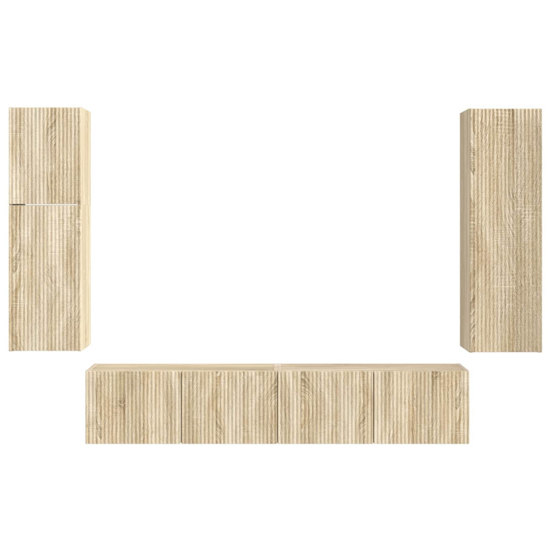 Zestaw szafek RTV 4 pcs Dąb Sonoma Materiał drewnopochodny