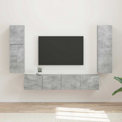 Zestaw szafek RTV 4 pcs Betonowy szary Materiał drewnopochodny