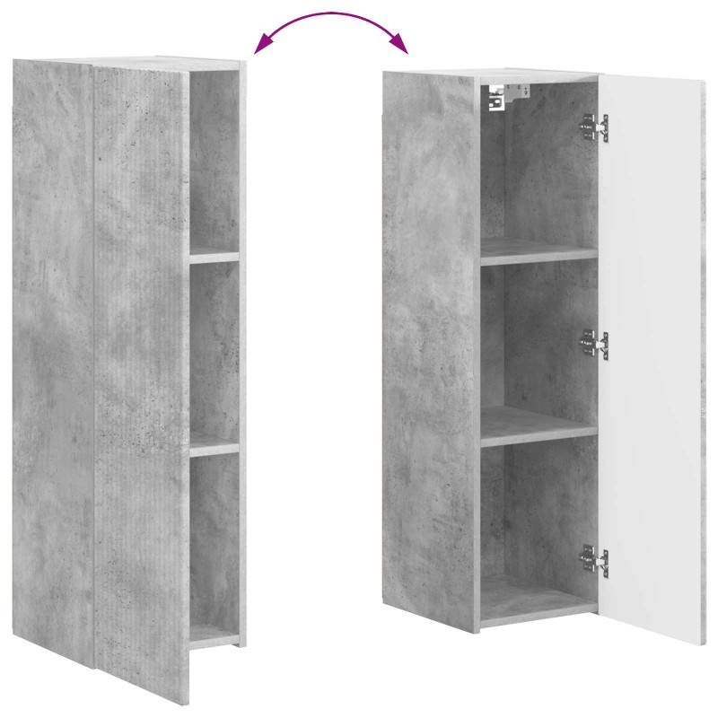 Zestaw szafek RTV 4 pcs Betonowy szary Materiał drewnopochodny