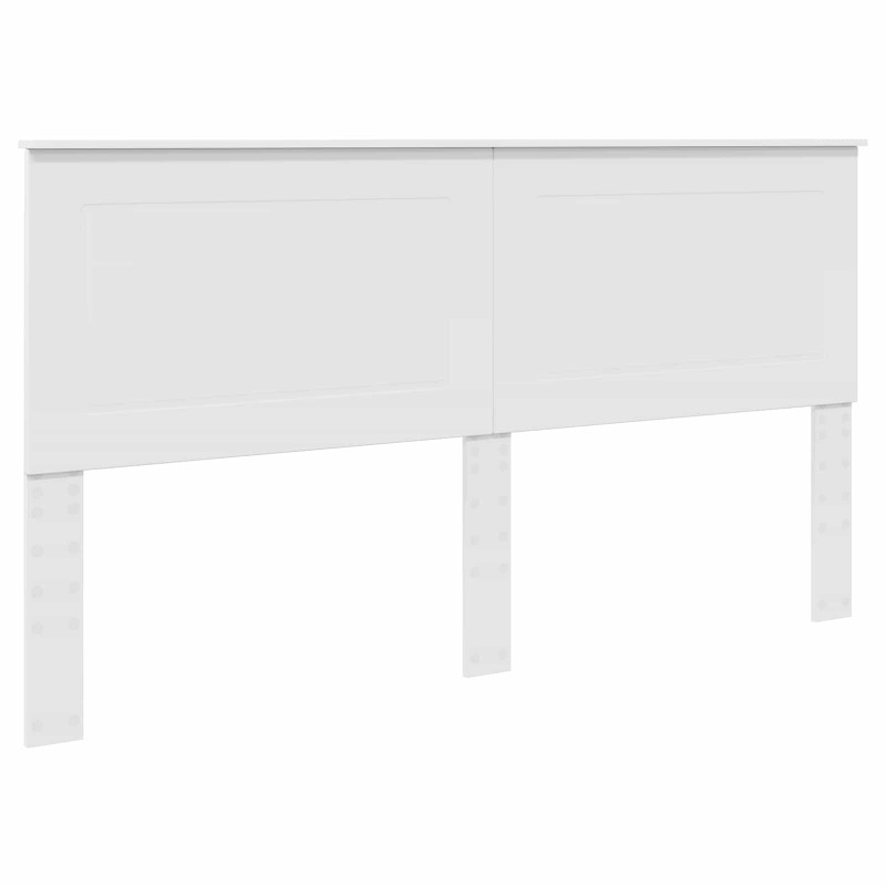 Ramka łóżka Z zagłówkiem Biały 200 x 200 cm Lite drewno sosnowe