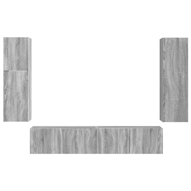 Zestaw szafek RTV 4 pcs Szary Sonoma Materiał drewnopochodny