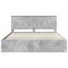 Ramka łóżka Betonowy 200 x 200 cm Lite drewno sosnowe