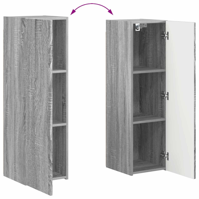 Zestaw szafek RTV 4 pcs Szary Sonoma Materiał drewnopochodny