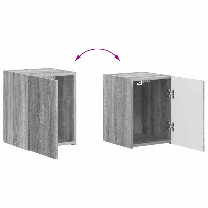 Zestaw szafek RTV 4 pcs Szary Sonoma Materiał drewnopochodny