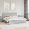 Ramka łóżka Szary Sonoma 200 x 200 cm Lite drewno sosnowe