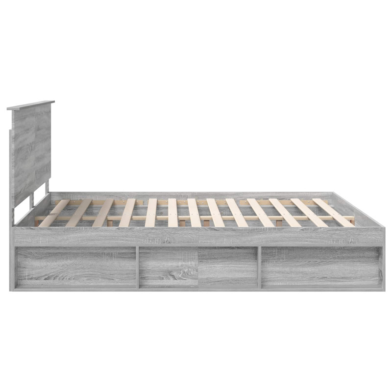 Ramka łóżka Szary Sonoma 200 x 200 cm Lite drewno sosnowe