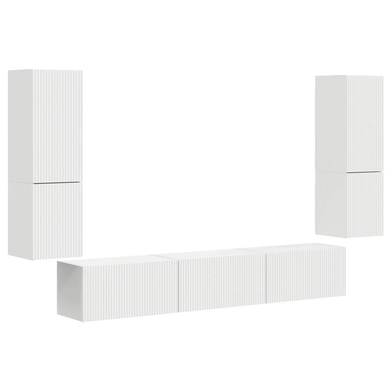 Zestaw szafek RTV 4 pcs Biały Materiał drewnopochodny