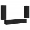 Zestaw szafek RTV 4 pcs Czarny Materiał drewnopochodny