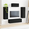 Zestaw szafek RTV 4 pcs Czarny Materiał drewnopochodny