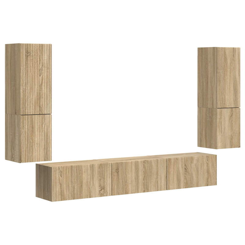 Zestaw szafek RTV 4 pcs Dąb Sonoma Materiał drewnopochodny