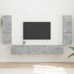 Zestaw szafek RTV 4 pcs Betonowy szary Materiał drewnopochodny